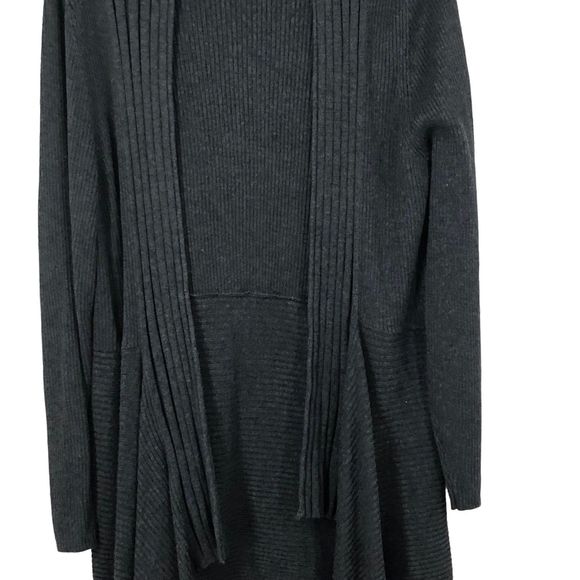 89th & Madison Ribbed knit Cardigan, Asymetrical Sides, Smoky Grey 2XL - Picture 3 of 7